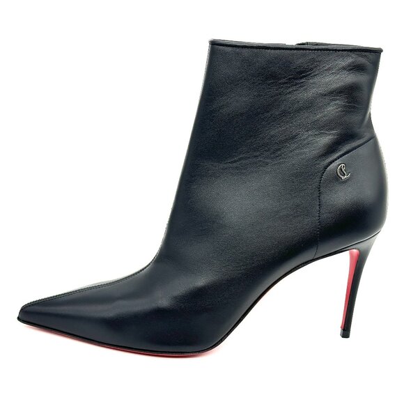 Christian Louboutin SPORTY KATE BOOTY 85 Leather Ankle Boots Heels - Picture 5 of 16